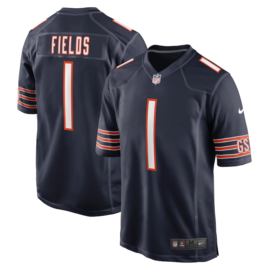 Youth Chicago Bears Justin Fields Nike Navy 2021 NFL Draft First Round Pick Game Jersey